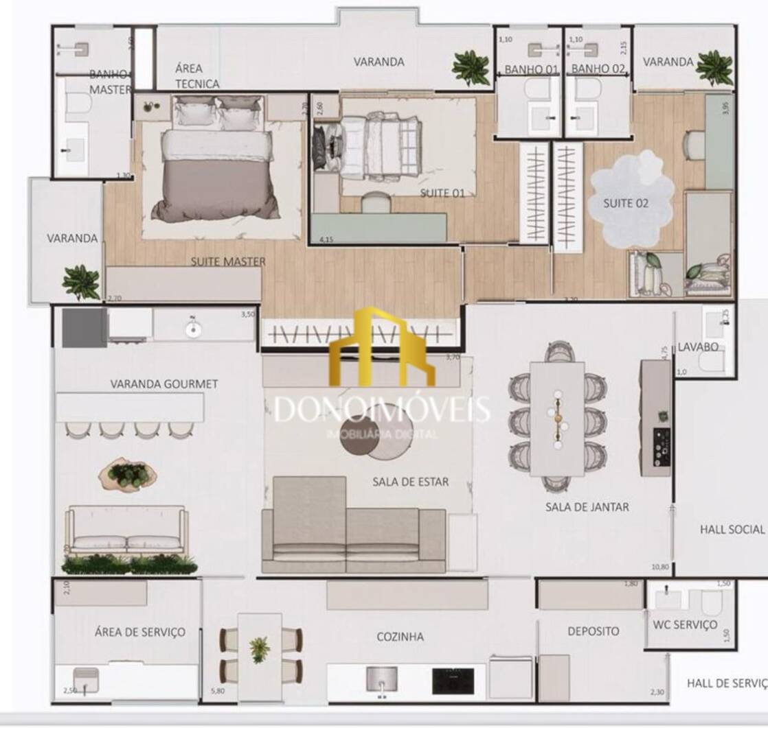 Apartamento, 3 quartos, 146 m² - Foto 2